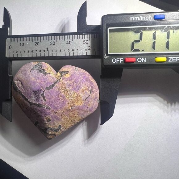 Natural Raw Purpurite Heart Carving (4)‎ - Picture 7 of 9